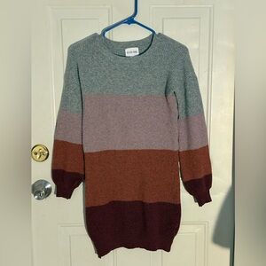 Olive + Oak Colorblock Knit Sweater Dress Women’s Size Small